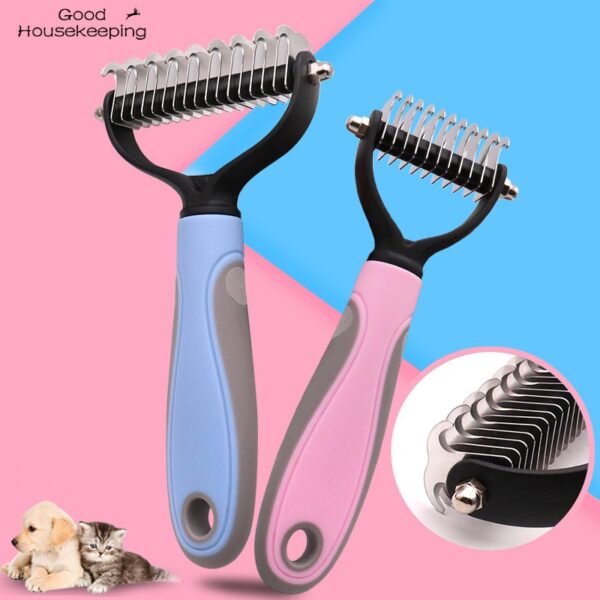 Escova Pet remoção do cabelo pente e escova dupla face | Remova o pelo velho com facilidade