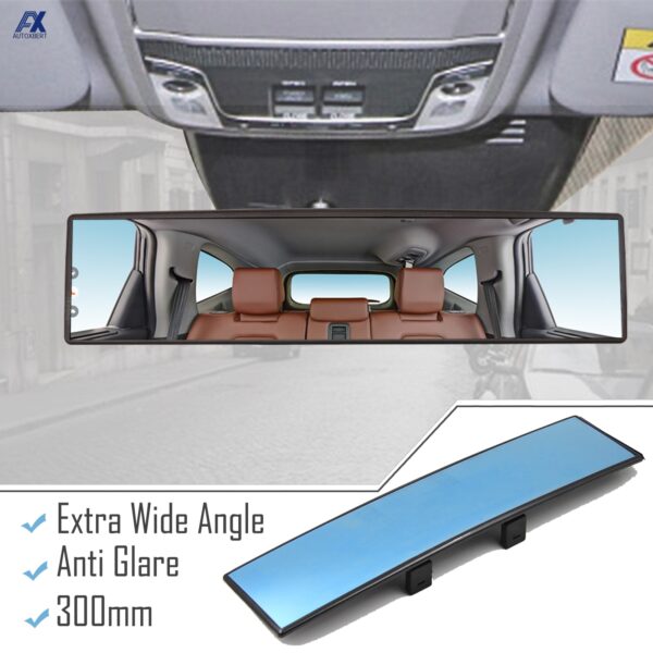 Espelho retrovisor convexo universal, ângulo amplo, viseira solar azul | RetroCar 30cm