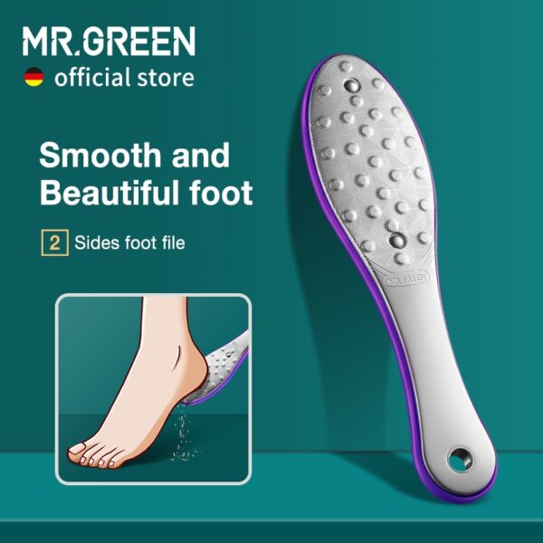 Lixa Profissional para os Pés, Removedor de Calos e Pele Morta, Conjunto em Aço Inoxidável | Mr.Green 2 Lados