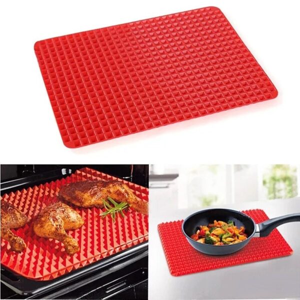 Esteira de silicone multifuncional essencial para forno e microondas | Esteira Pirâmide Silicomix